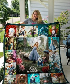 Personalized Alice In Wonderland Poster Quilt Blanket Bedding Set for Home Decoration
