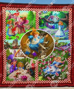 Personalized Alice In Wonderland Quilt Bedding Set for Home Decoration, Great for Bedroom Decor and Family Gifts