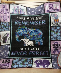 Personalized Alzheimers Elephant Quilt Bed Set Blanket, Great Gifts for Bedroom Decor and Family