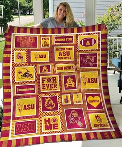 Personalized Arizona State Sun Devils Ver2 Quilt Bedding Set Blanket, Great for Bedroom Decor and Family Gifts