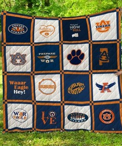 Personalized Auburn Tigers Quilt Blanket Bedding Set for Home Decoration and Family Gifts