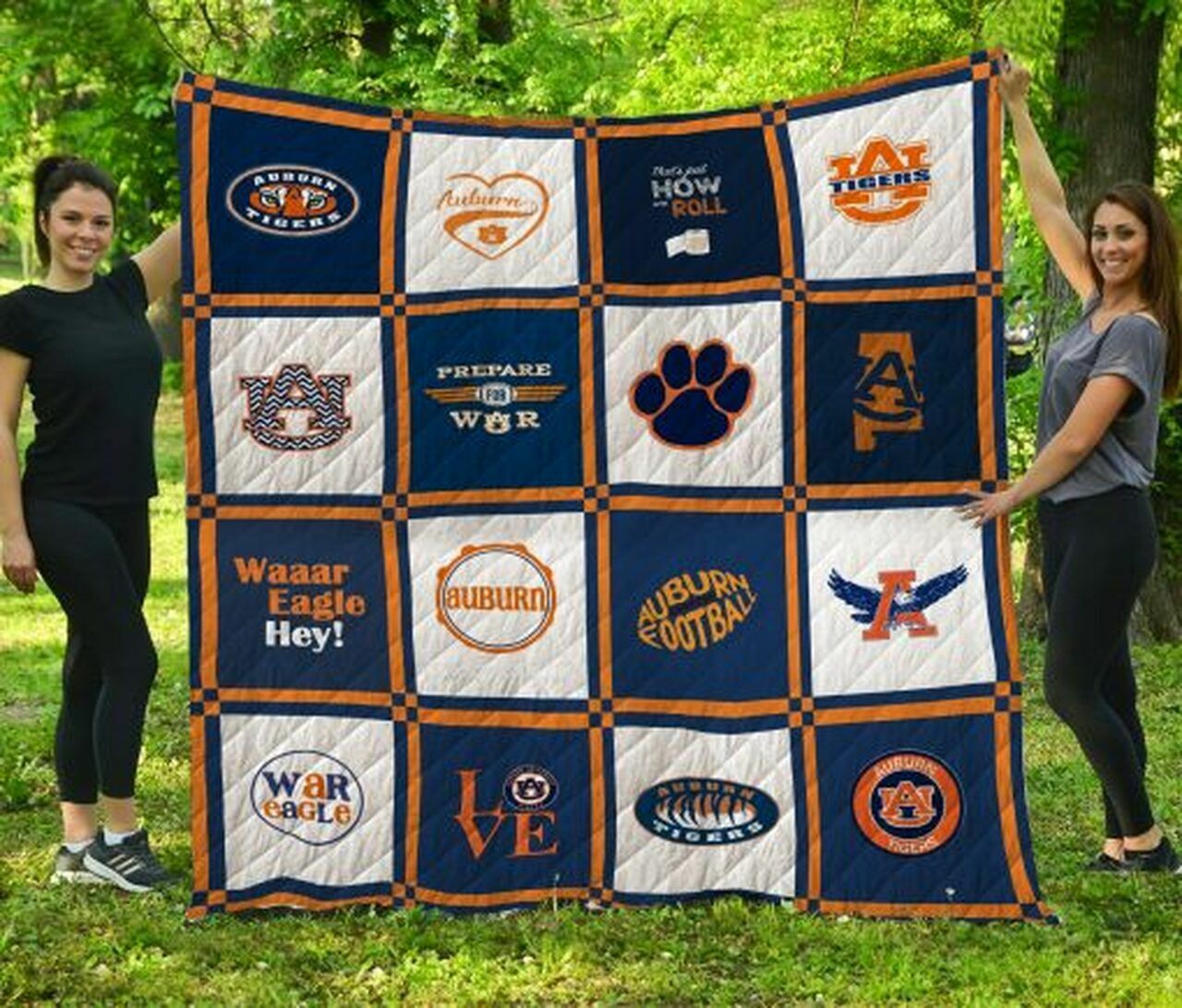 Personalized Auburn Tigers Quilt Blanket Bedding Set for Home Decoration and Family Gifts