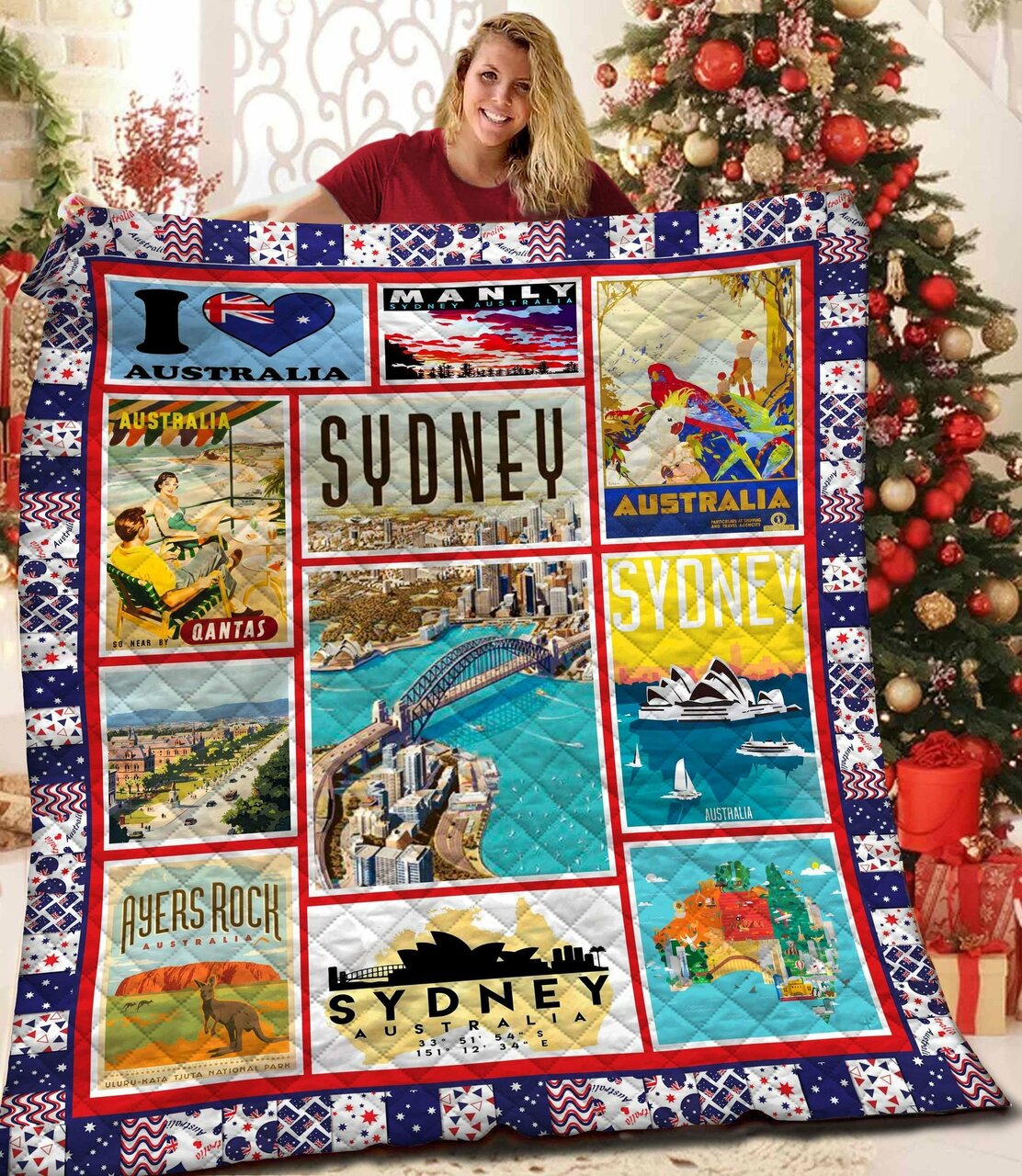 Personalized Australia Quilt Bedding Set for Home Decoration and Family Gifts