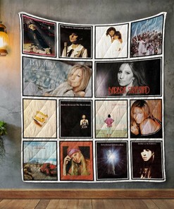 Personalized Barbra Streisand Album Covers Quilt Bed Blanket Set, Great for Bedroom Decoration and Family Gifts
