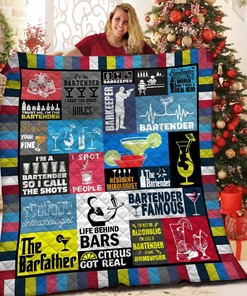 Personalized Bartender Quilt Bedding Set - Great for Bedroom Decoration and Family Gifts