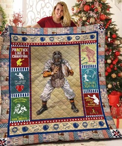 Personalized Baseball Catcher Quilt Bedding Set - Great for Bedroom Decor and Family Gifts