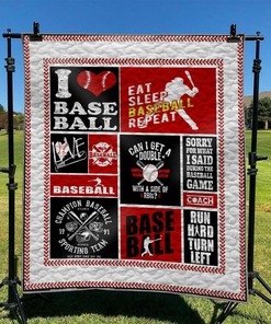 Personalized Baseball Fanatic Quilt Bedding Set - Great for Bedroom Decor and Family Gifts