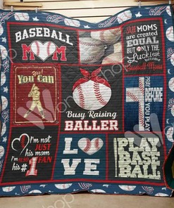 Personalized Baseball Mom Quilt Blanket Bedding Set for Bedroom Decor and Family Gifts