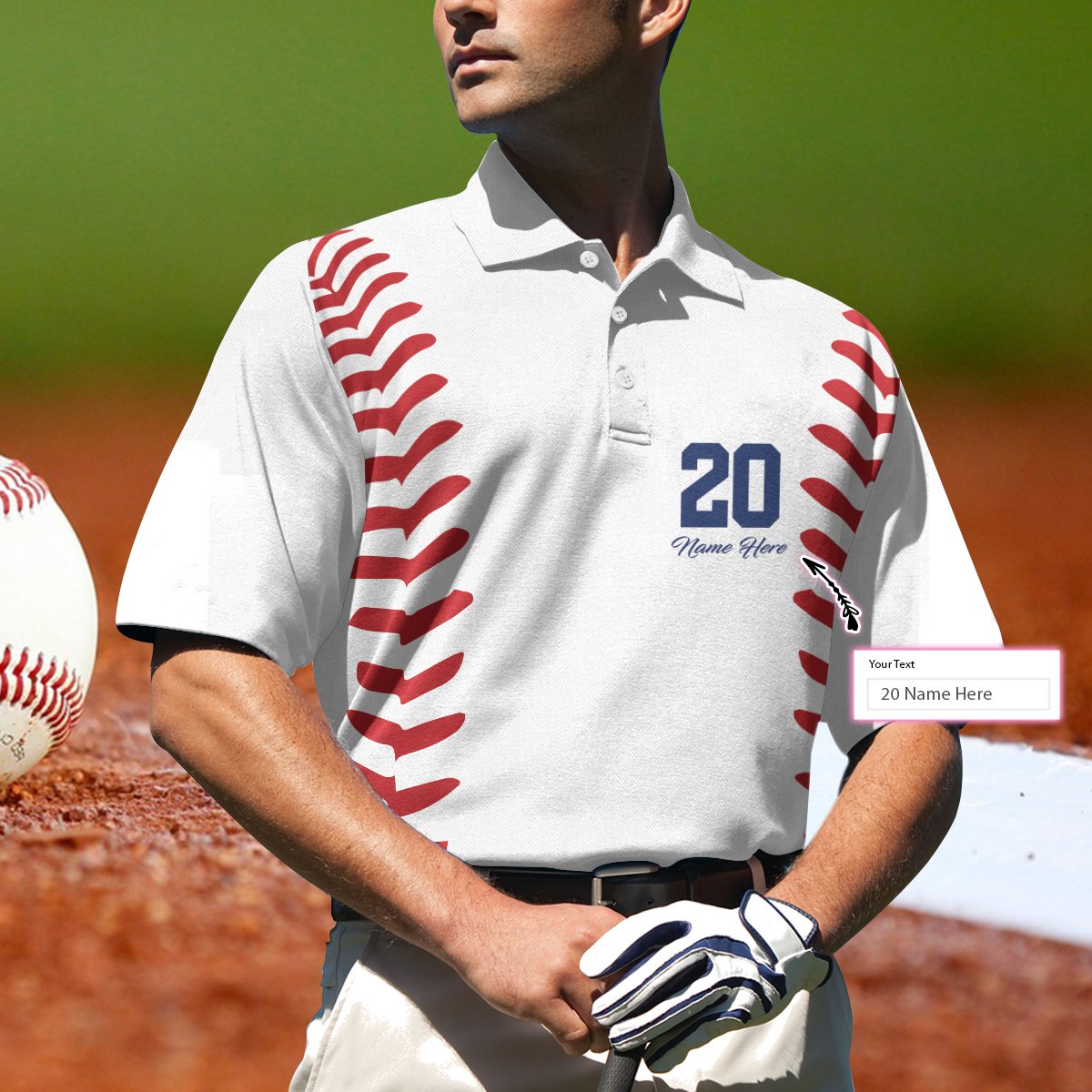 Personalized Baseball Name And Number 3D All Over Printed Polo Shirt - Image 2