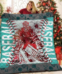 Personalized Baseball Quilt Bedding Set for Bedroom Decor and Family Gifts