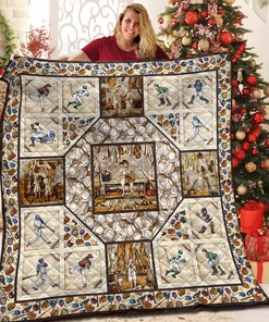 Personalized Baseball Quilt Bedding Set for Home Decor and Picnic Lovers, Gifts for Family