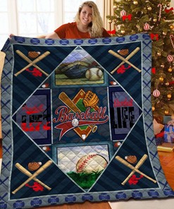 Personalized Baseball Quilt Bedding Set with Matching Pillowcases for Bedroom Decor