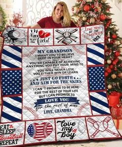 Personalized Baseball Quilt Bedding Set with Name, Great for Bedroom Decoration and Family Gifts