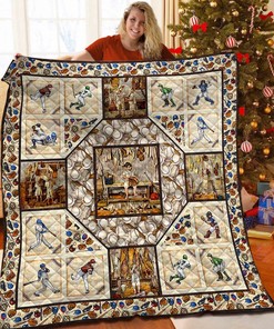 Personalized Baseball Quilt Blanket and Bedding Set for Family Gifts and Home Decor