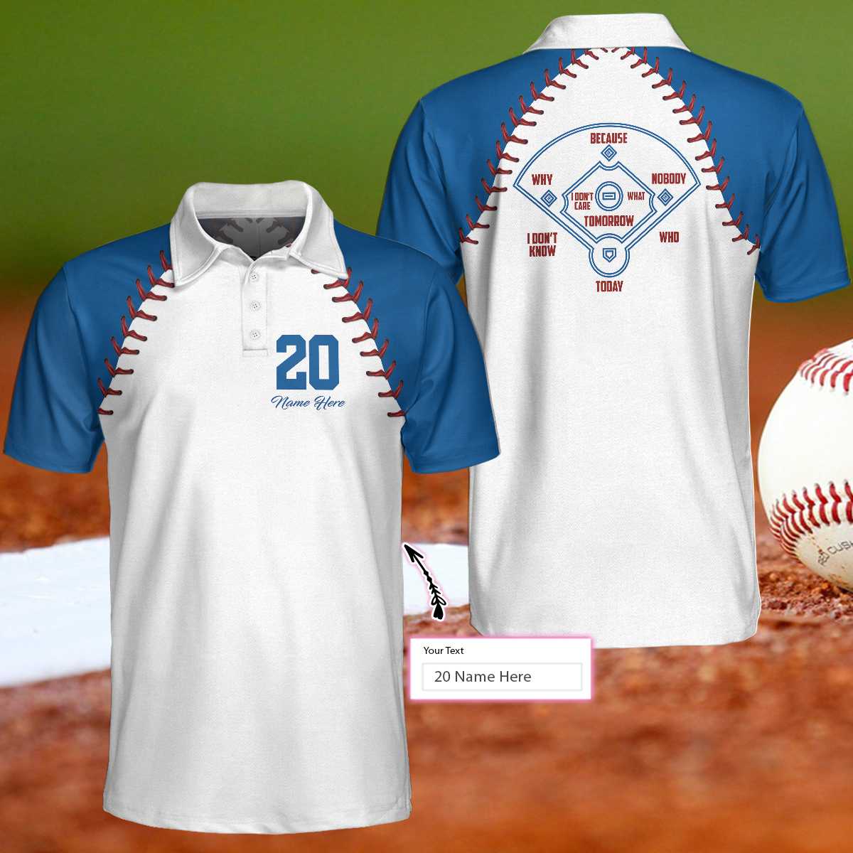 Personalized Baseball Team Custom Name And Number Polo Shirt