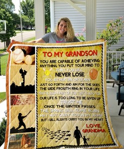 Personalized Baseball To My Grandson From Grandma You Are Capable Of Achieving Quilt Blanket Gifts For Baseball Lover