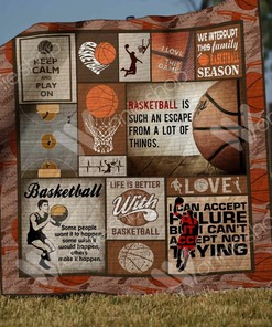 Personalized Basketball Quilt Blanket Bed Set for Home and Picnic