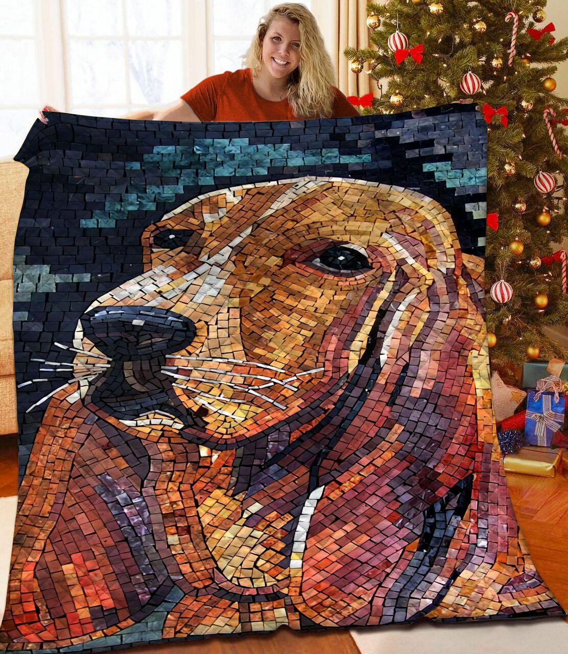 Personalized Basset Hound Quilt Blanket for Home Decoration or Picnic, Great Gifts for Family