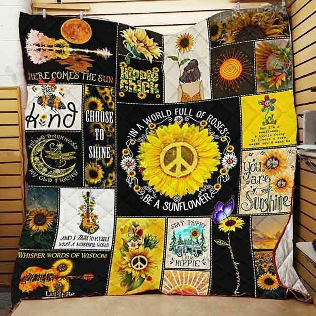 Personalized Be A Sunflower Hippie Quilt Bedding Set Gifts for Fans