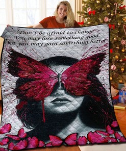 Personalized Be Inspired by Butterfly Quilt Bed Set Blanket - Great for Bedroom Decoration and Family Gifts