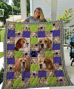 Personalized Beagle Ending Scene Quilt Bedding Set Blanket for Home and Picnic