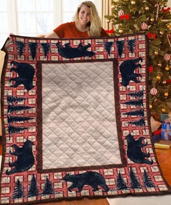Personalized Bear Quilt Bedding Set - A Thoughtful Gift for Family and a Perfect Addition to Your Bedroom