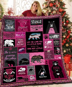 Personalized Bear Quilt Bedding Set for Cozy Bedroom Decor and Thoughtful Family Gifts