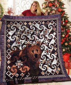 Personalized Bear Quilt Bedding Set for Home Decoration and Picnics, Perfect Gifts for Family