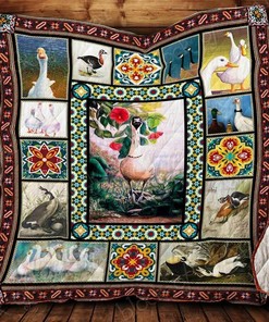 Personalized Beautiful Geese Blanket Quilt Bedding Set for Home Decor and Family Gifts