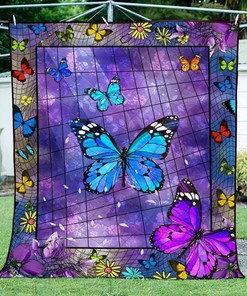 Personalized Beauty Butterfly Quilt Bedding Set - Great for Bedroom Decor and Family Gifts