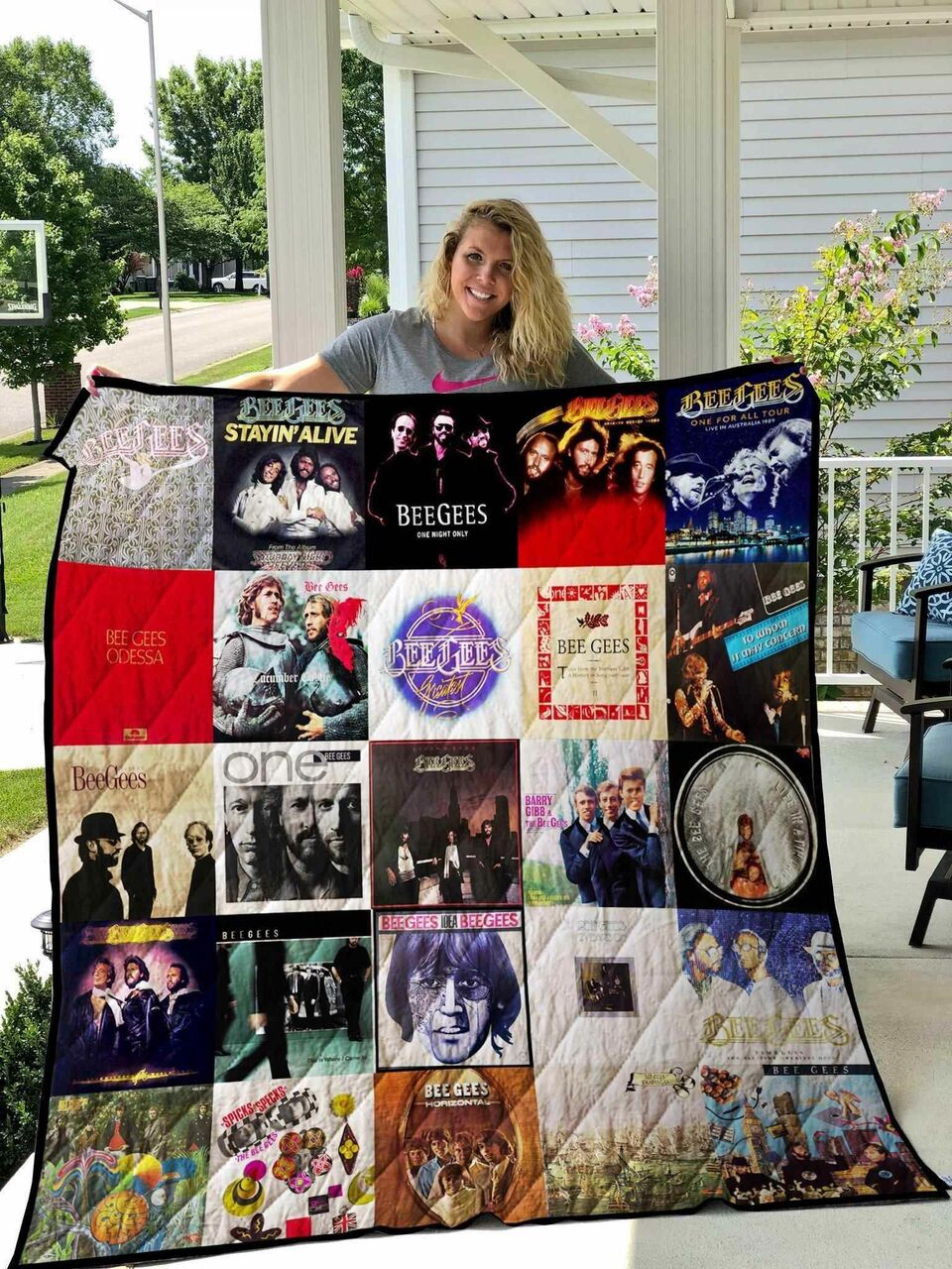 Personalized Bee Gees Blanket Quilt Bedding Set - Great Gifts for Family and Bedroom Decor