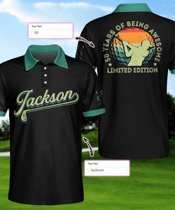 Personalized Being Awesome Custom Name Golf Team Polo Shirt