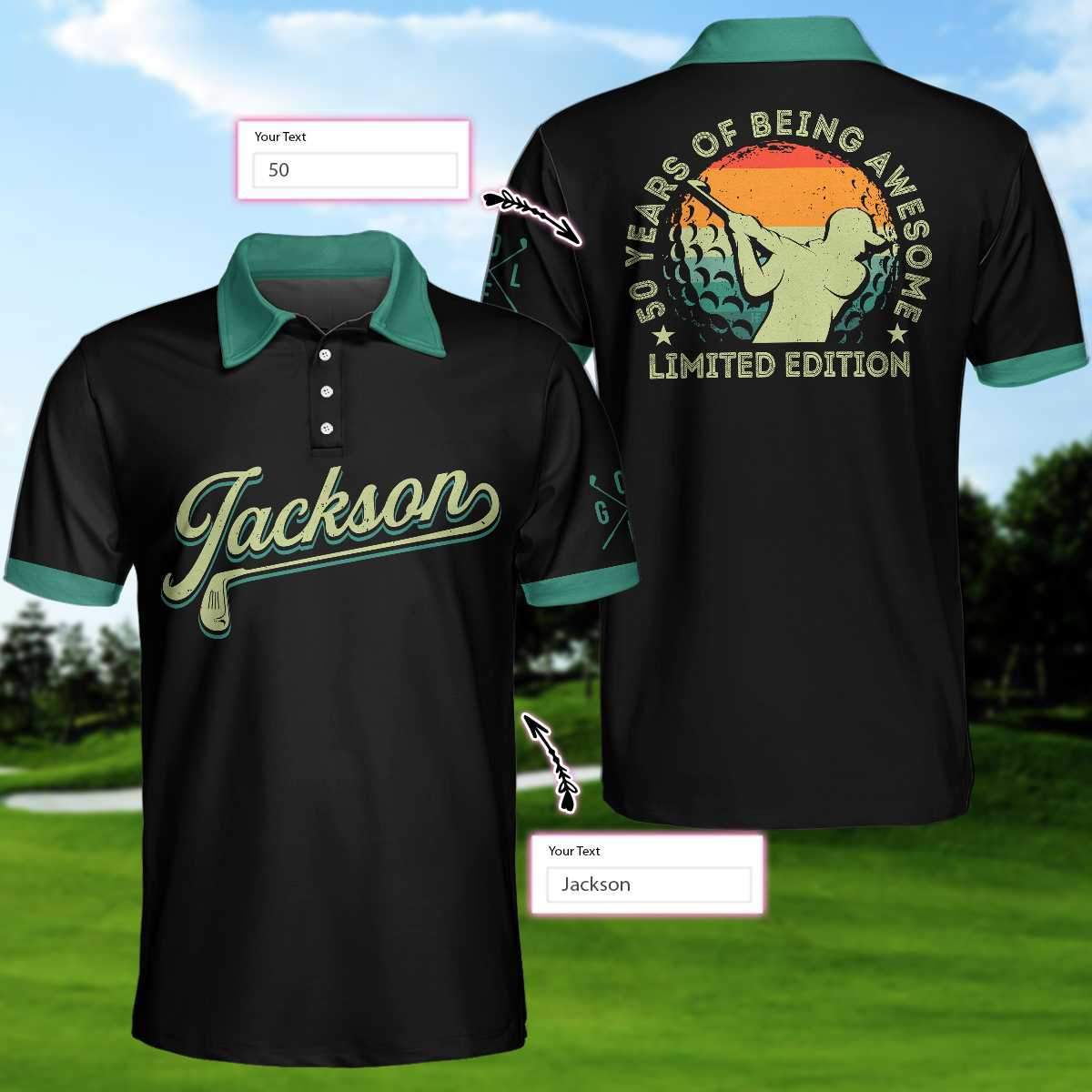 Personalized Being Awesome Custom Name Golf Team Polo Shirt