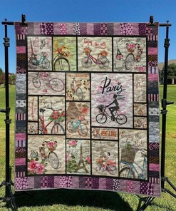 Personalized Bicycle Quilt Bedding Set Bedroom Decor, Gifts for Family