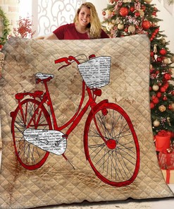 Personalized Bicycle Quilt Bedding Set Bedroom Decor for Family