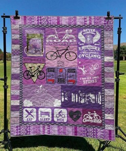 Personalized Bicycle Quilt Blanket Bedding Set - Great for Bedroom Decor and Family Gifts