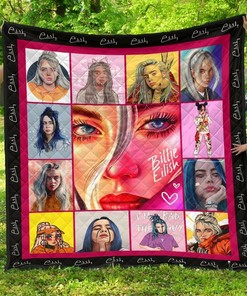 Personalized Billie Eilish Funny Gift Idea Quilt Bed Set Blanket, Great for Bedroom Decor and Family Gifts