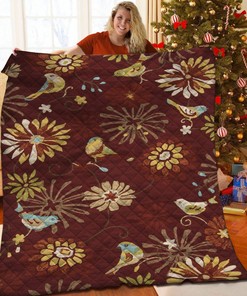 Personalized Bird Quilt Bedding Set for Bedroom Decor and Family Gifts