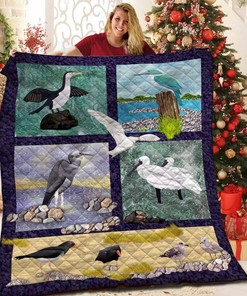Personalized Bird Quilt Bedding Set with Custom Name or Quote for Picnic Blanket