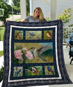 Personalized Bird Theme Quilt Bedding Set with Customizable Name or Quote for Family Gifts