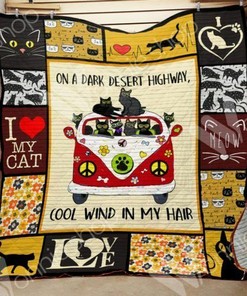 Personalized Black Cat Hippie Quilt Bedding Set - Great for Bedroom Decor and Family Gifts