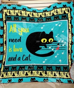 Personalized Black Cat Quilt Blanket - Great for Home Decoration and Family Gifts