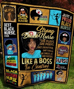 Personalized Black Nurse Quilt Bed Set Blanket, Perfect for Bedroom Decor and Family Gifts
