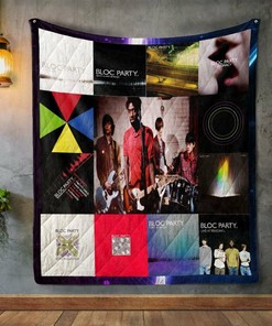 Personalized Bloc Party Album Quilt Blanket Bedding Set - Great for Bedroom Decor and Family Gifts