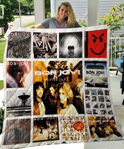 Personalized Bon Jovi Quilt Bedding Set - Great for Bedroom Decor and Family Gifts
