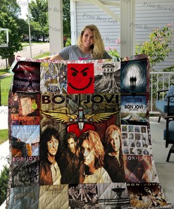 Personalized Bon Jovi Quilt Bedding Set - Great for Bedroom Decoration and Family Gifts