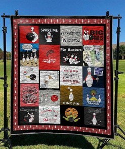 Personalized Bowling Quilt Bedding Set - Perfect for Bedroom Decor and Family Gifts