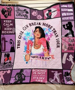 Personalized Boxing Girl Quilt Bed Set Blanket, Great Gifts for Bedroom Decor and Family