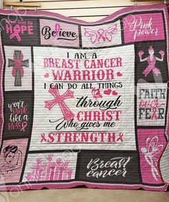 Personalized Breast Cancer Quilt Blanket Bedding Set - Great Gifts for Family and Bedroom Decor