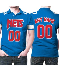 Personalized Brooklyn Nets 00 City Edition 2021 Team Blue Jersey Inspired Style Polo Shirt